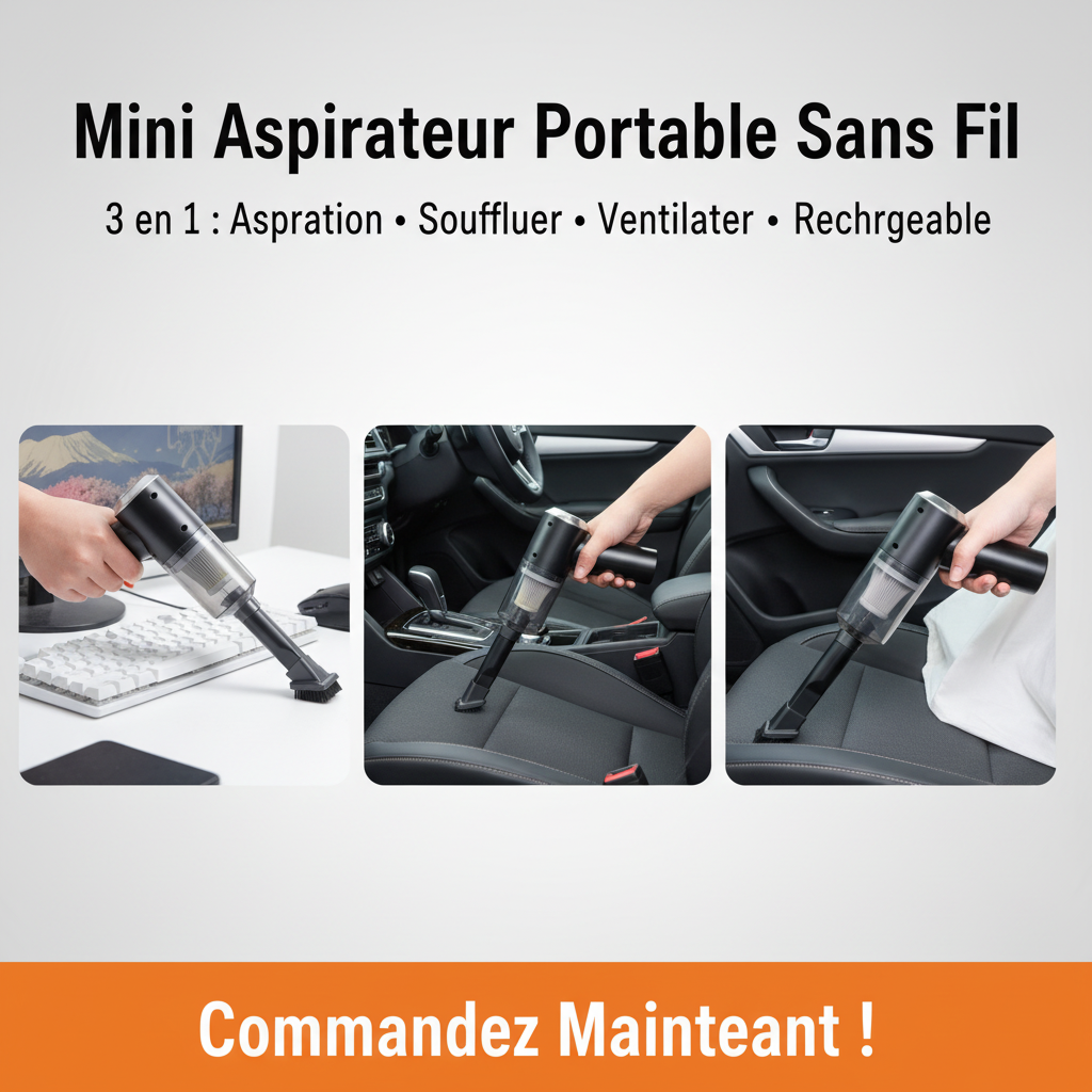 Visuel publicitaire - Mini Aspirateur Portable